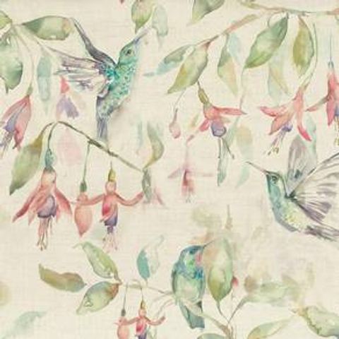 Fushcia Flight Linen Voile Fabric