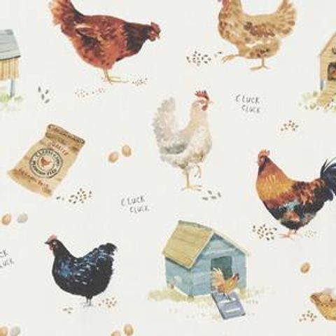 Cluck Cluck Cream Upholstery Fabric