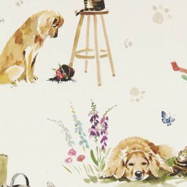 Studio G Village Life Best Of Friends Cream Upholstery Fabric