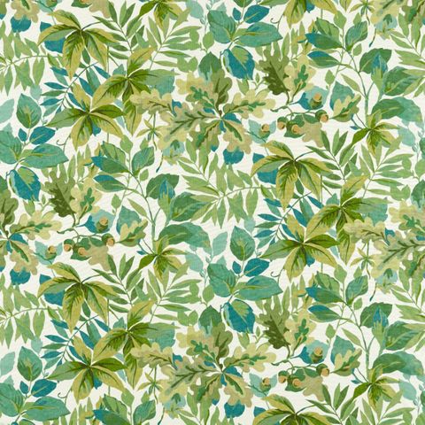 Robins Wood Forest Green/Sap Green Upholstery Fabric
