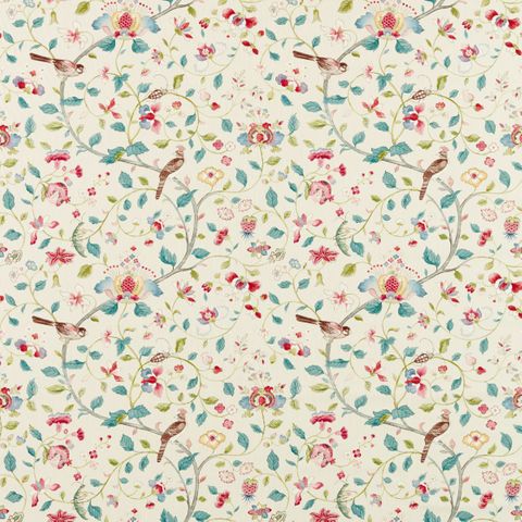 Arils Garden Blue Clay/Pink Upholstery Fabric