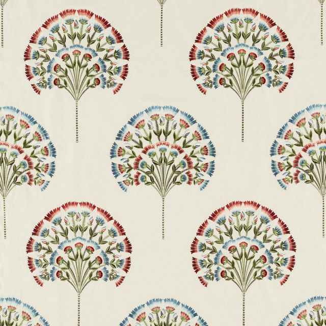 Sanderson Arboretum Fabrics Wild Tulip Cranberry/Ivory