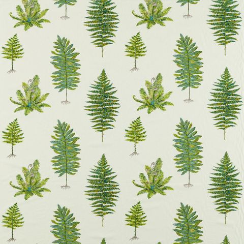 Fernery Embroidery Botanical Green Voile Fabric