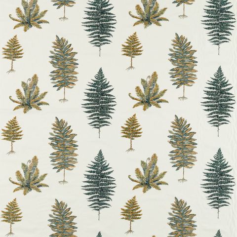 Fernery Embroidery Forest Green Voile Fabric