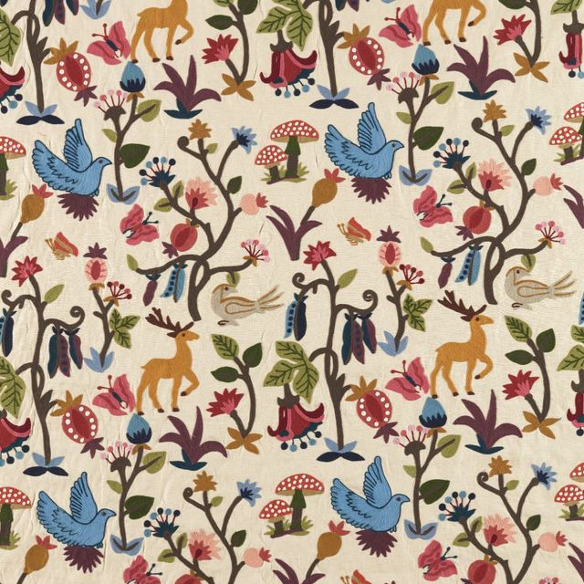 Sanderson Arboretum Fabrics Forest of Dean Mulberry/Multi