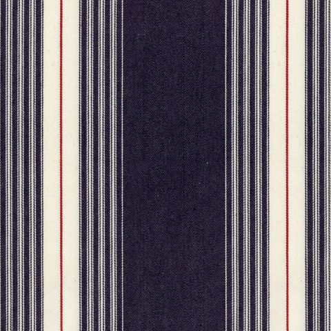 Panama Stripe Dark Navy Upholstery Fabric