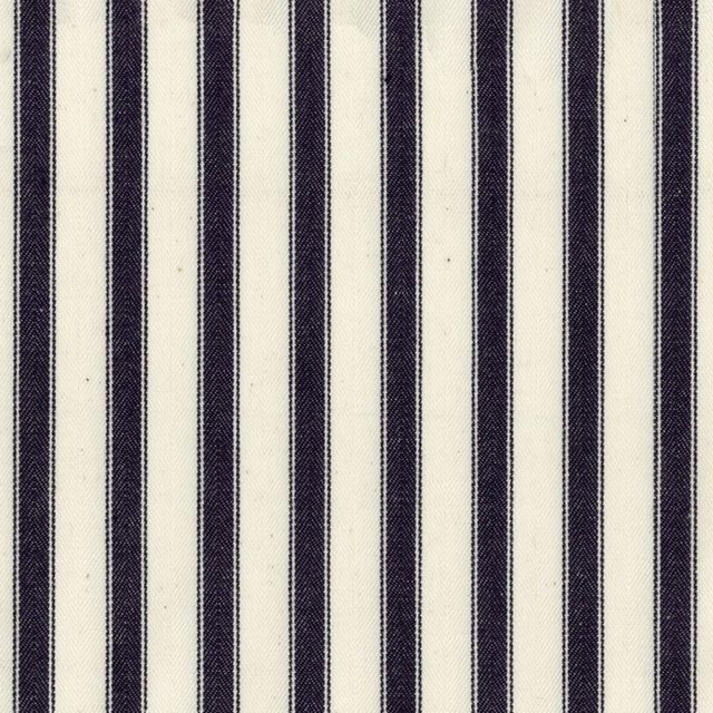 Ian Mankin Britannia Collection Ticking Stripe 2 Dark Navy