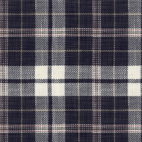 Ayr Check Dark Navy Upholstery Fabric