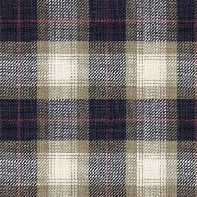 Ian Mankin Britannia Collection Kintyre Check Dark Navy Upholstery Fabric