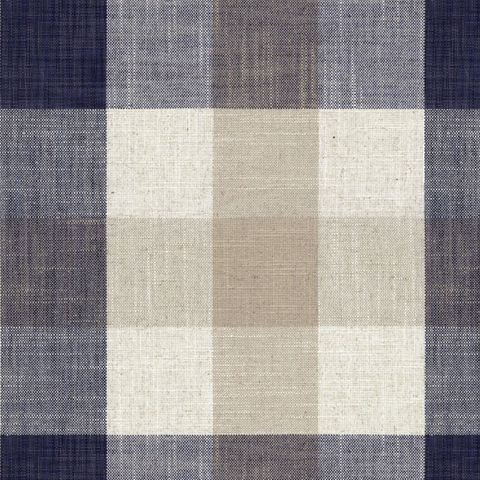 Oban Check Dark Navy Upholstery Fabric