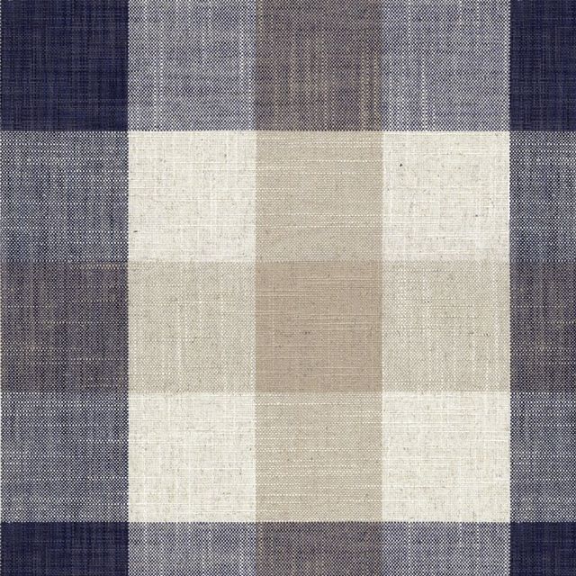 Ian Mankin Britannia Collection Oban Check Dark Navy Upholstery Fabric