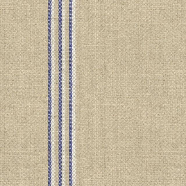 Ian Mankin The Blue and Navy Collection Grain Stripe Nordic Indigo Upholstery Fabric