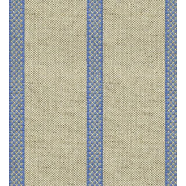 Ian Mankin The Blue and Navy Collection Hopsack Stripe Airforce