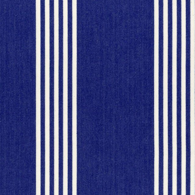Ian Mankin The Blue and Navy Collection Oxford Stripe Navy Upholstery Fabric