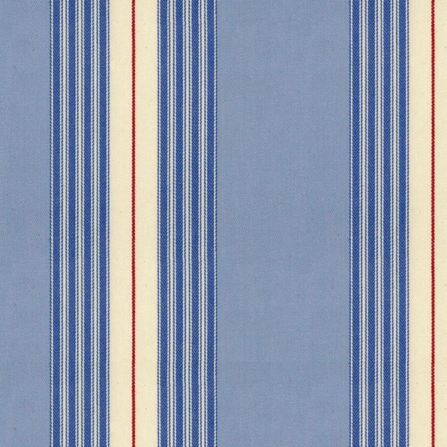 Ian Mankin The Blue and Navy Collection Panama Stripe Indigo/Sky Upholstery Fabric