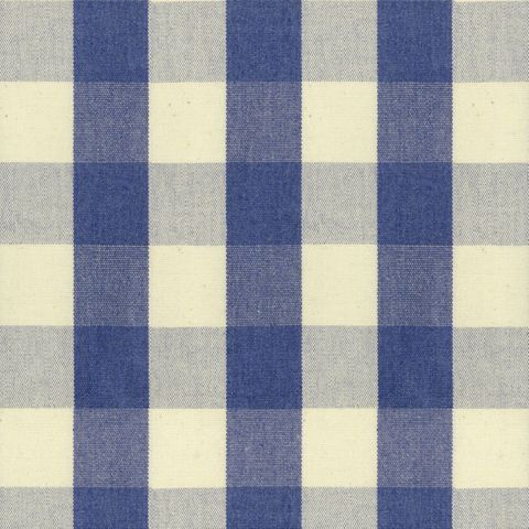 Suffolk Check Large Indigo Upholstery Fabric