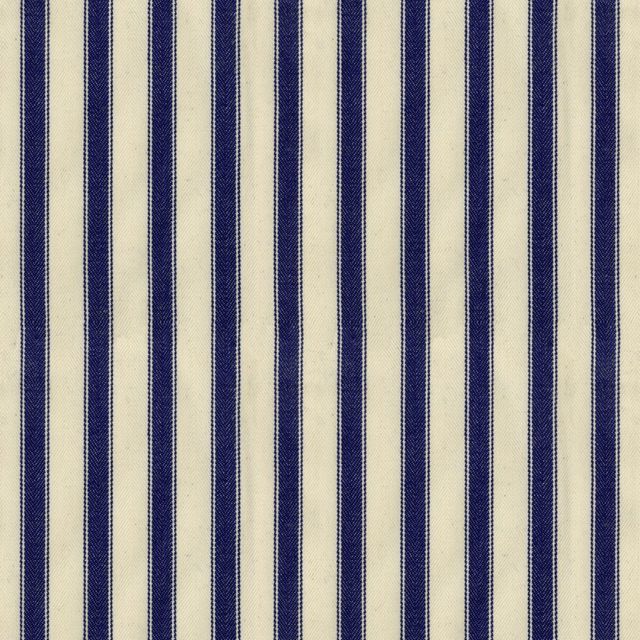 Ian Mankin The Blue and Navy Collection Ticking Stripe 2 Navy Upholstery Fabric