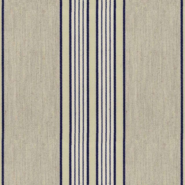 Ian Mankin The Blue and Navy Collection Vintage Stripe 1 Navy Upholstery Fabric