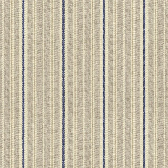 Ian Mankin The Blue and Navy Collection Vintage Stripe 4 Airforce Upholstery Fabric