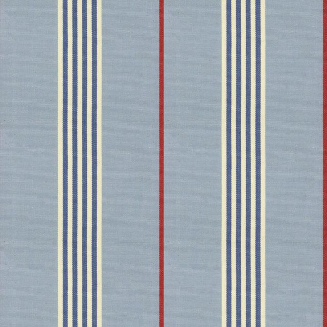 Ian Mankin The Blue and Navy Collection Worthing Stripe Sky Upholstery Fabric