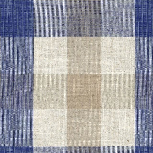 Ian Mankin The Blue and Navy Collection Oban Check Blue