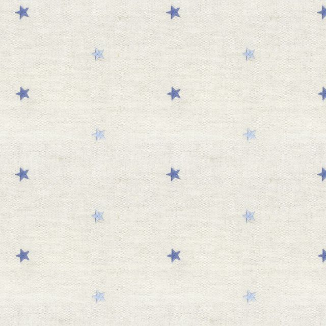 Ian Mankin The Blue and Navy Collection Embroidered Union Star Blue