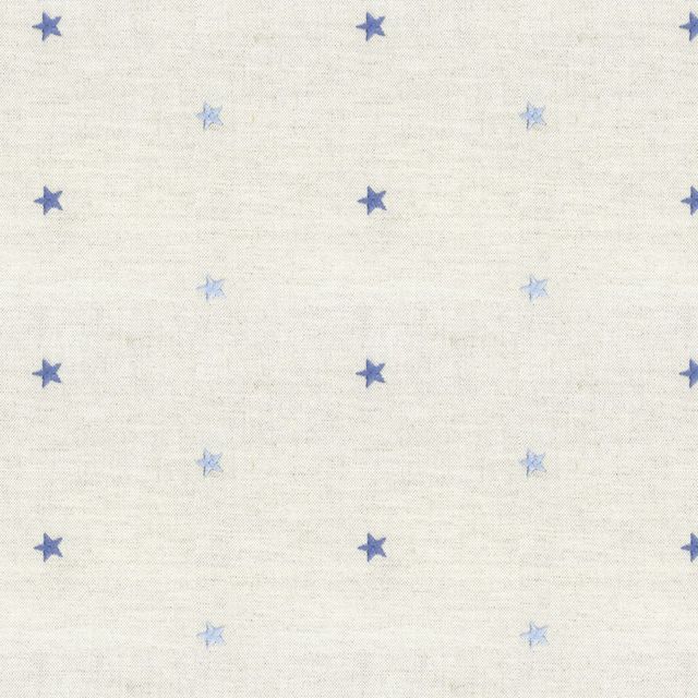 Ian Mankin The Blue and Navy Collection Embroidered Union Star Blue