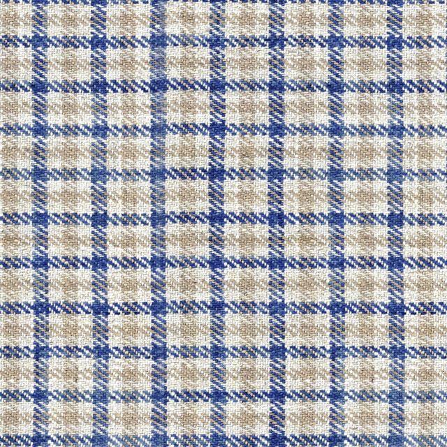 Ian Mankin The Blue and Navy Collection Nairn Check Blue