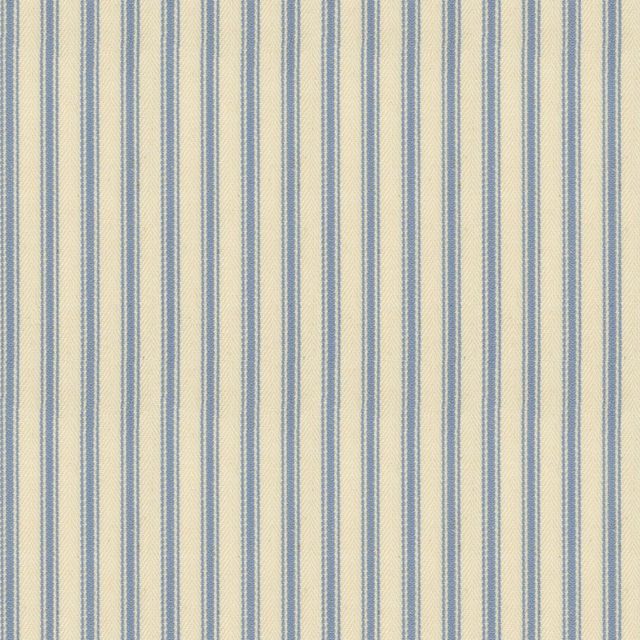 Ian Mankin The Blue and Navy Collection Ticking Stripe 1 Sky Upholstery Fabric