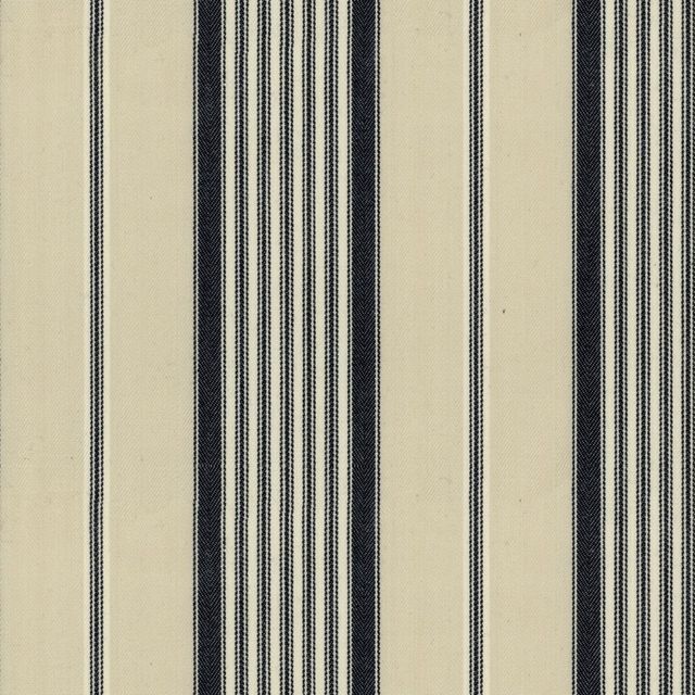 Ian Mankin The Charcoal and Grey Collection Empire Stripe 1 Black