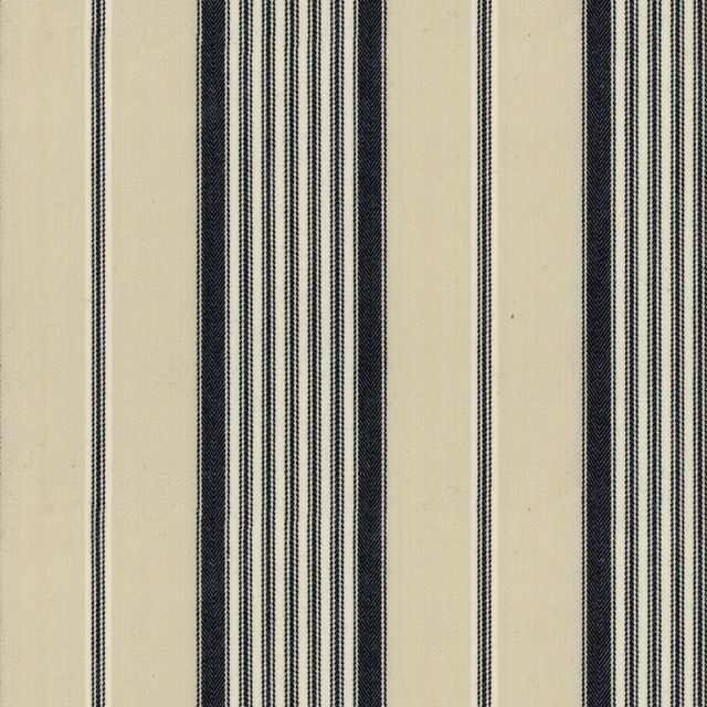 Ian Mankin The Charcoal and Grey Collection Empire Stripe 1 Black Upholstery Fabric