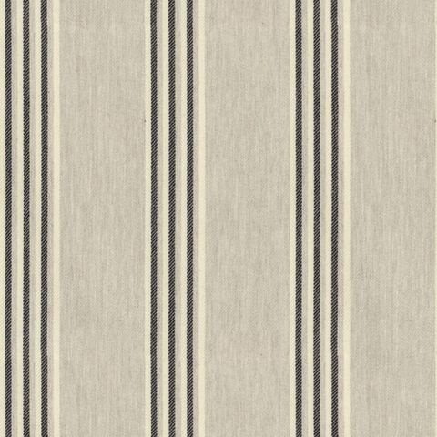 Henley Stripe Putty/Black Upholstery Fabric