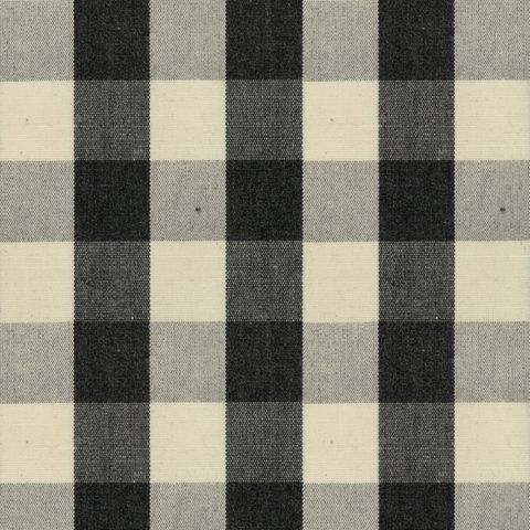 Suffolk Check Large Black Upholstery Fabric