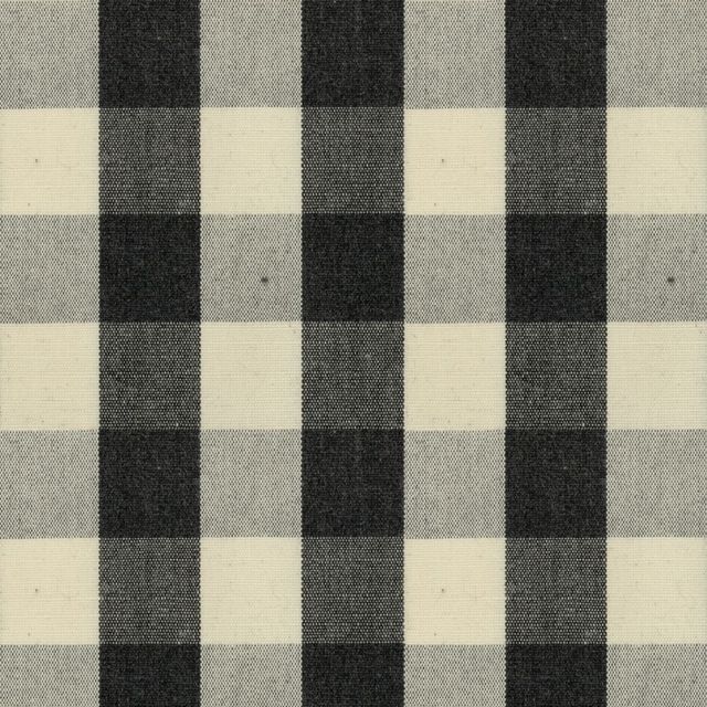Ian Mankin The Charcoal and Grey Collection Suffolk Check Large Black Upholstery Fabric