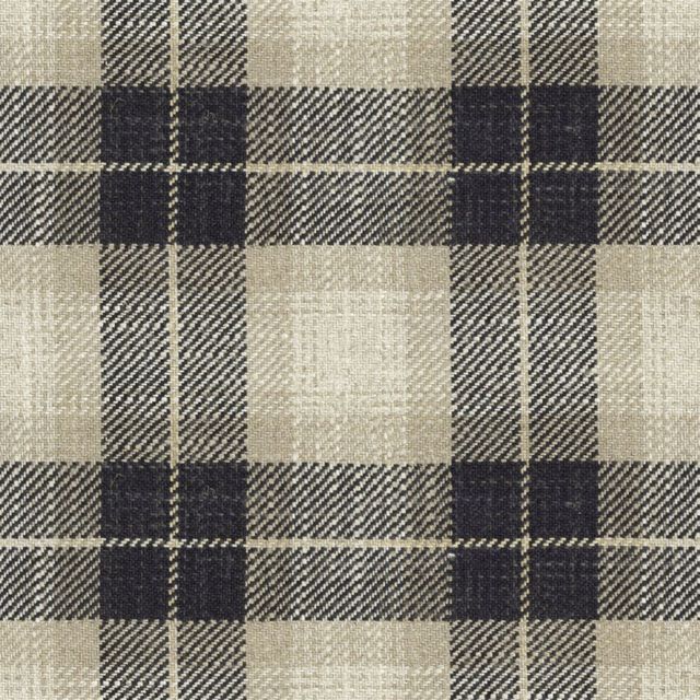 Ian Mankin The Charcoal and Grey Collection Kintyre Check Charcoal