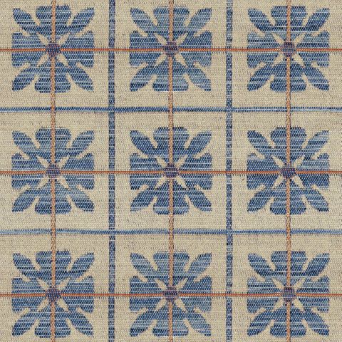 Peakes Check Monarch Blue Upholstery Fabric