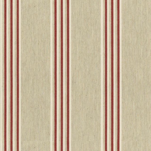 Ian Mankin The Peony and Pink Collection Henley Stripe Cream/Peony Upholstery Fabric