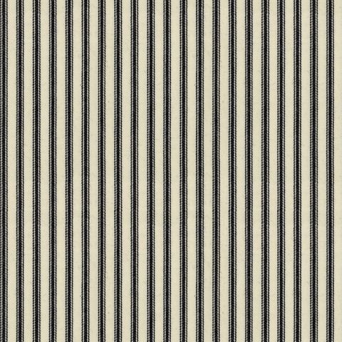 Ticking Stripe 1 Black Upholstery Fabric