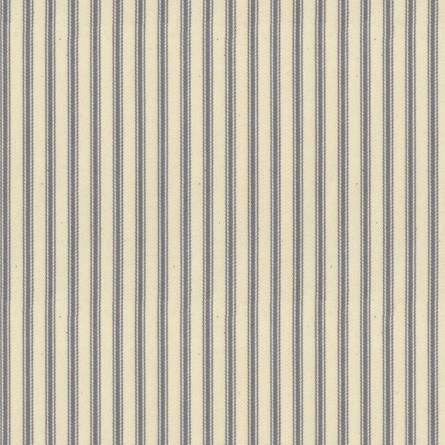 Ian Mankin The Charcoal and Grey Collection Ticking Stripe 1 Silver Upholstery Fabric