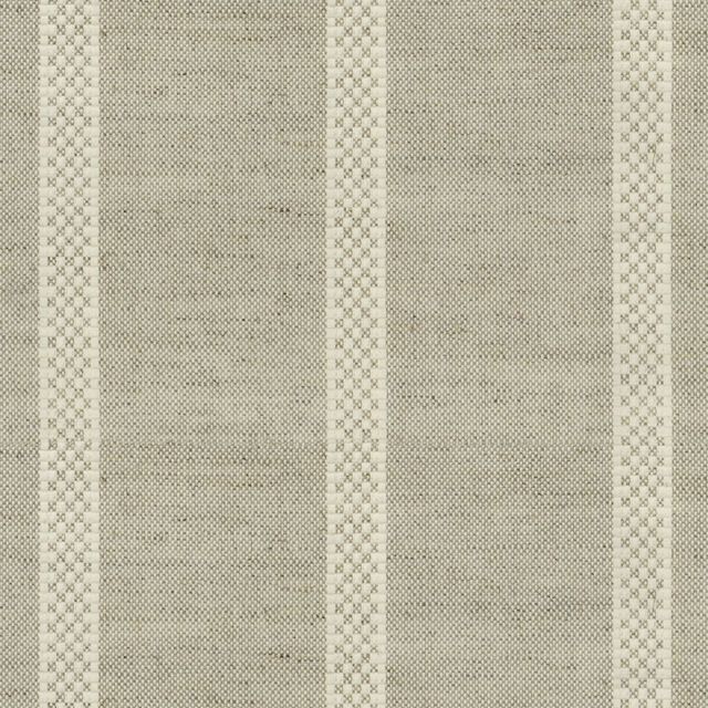 Hopsack Stripe Natural Voile Fabric