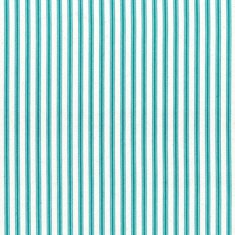 Ticking Stripe 1 Aqua Upholstery Fabric