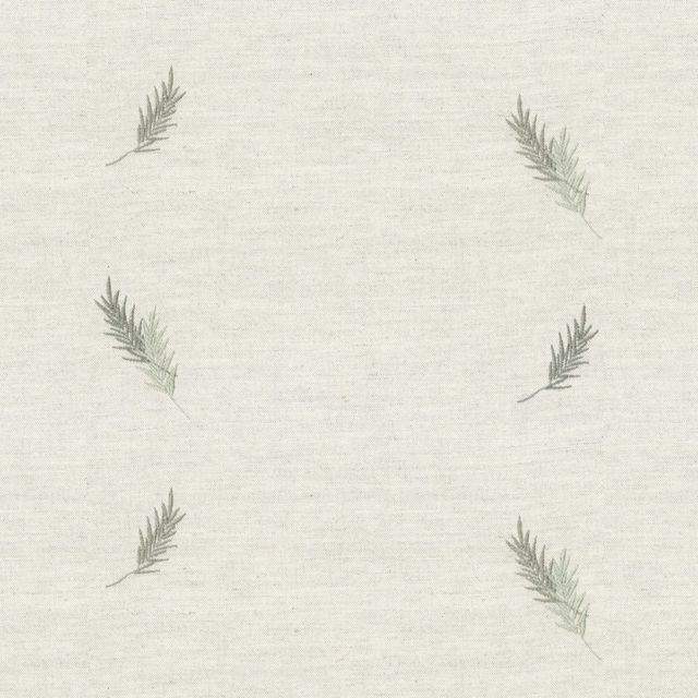 Embroidered Union Fern Sage Upholstery Fabric