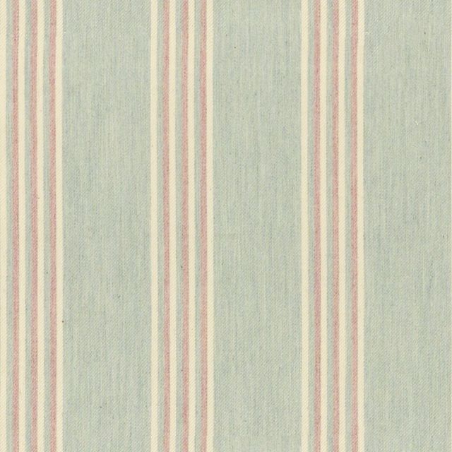 Ian Mankin The Sage and Mint Collection Henley Stripe Mint/Pink Upholstery Fabric