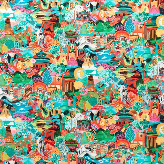 Harlequin Colour 3 Fabrics Journey of Discovery Velvet Ionian/Harissa/Emerald Upholstery Fabric