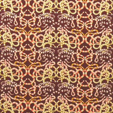 Serpenti Velvet Brazilian Rosewood/Grounded/Amber Light Upholstery Fabric