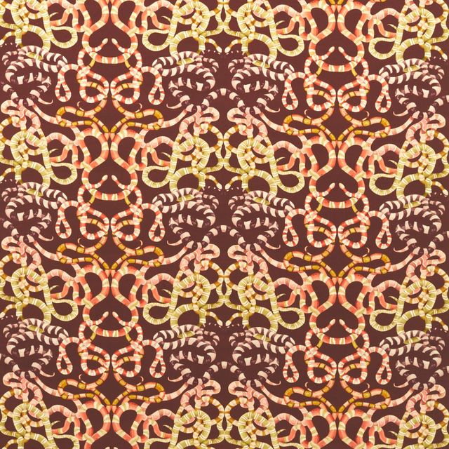 Harlequin Colour 3 Fabrics Serpenti Velvet Brazilian Rosewood/Grounded/Amber Light