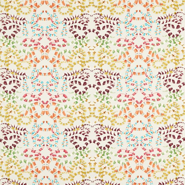Harlequin Colour 3 Fabrics Serpenti Bleached Coral/Paprika/Positano/Azul Upholstery Fabric