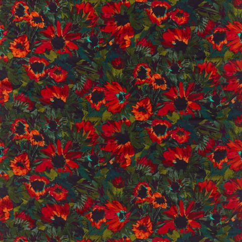 Helianthus Vermillion/Harissa/Fig Leaf Upholstery Fabric