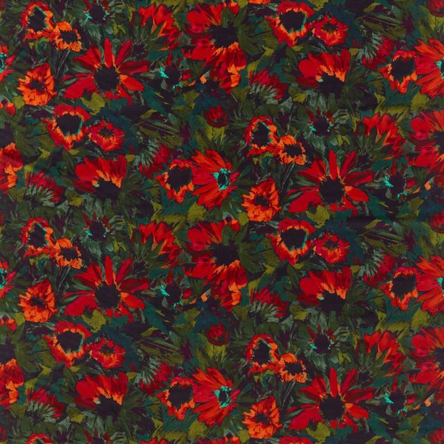 Harlequin Colour 2 Fabrics Helianthus Vermillion/Harissa/Fig Leaf