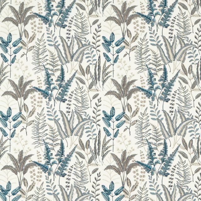 Clarke and Clarke Marianne Fabric BRACKEN DENIM EMB